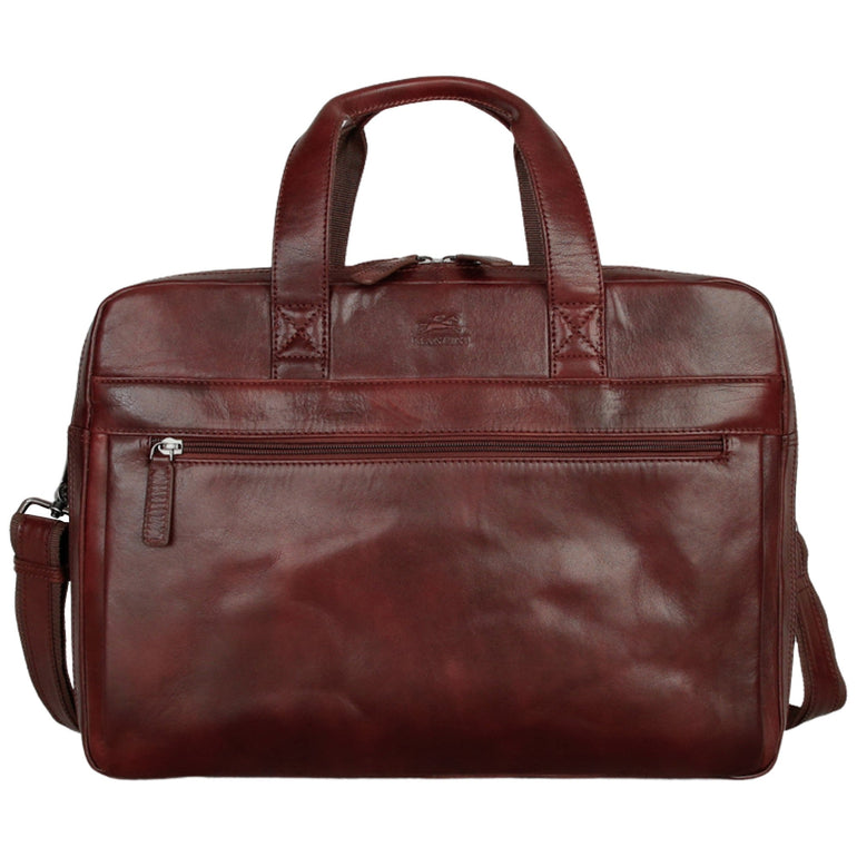 Mancini Briefcases Brown Mancini Pelle D’oro Double Compartment 15.6” Laptop and Tablet Briefcase