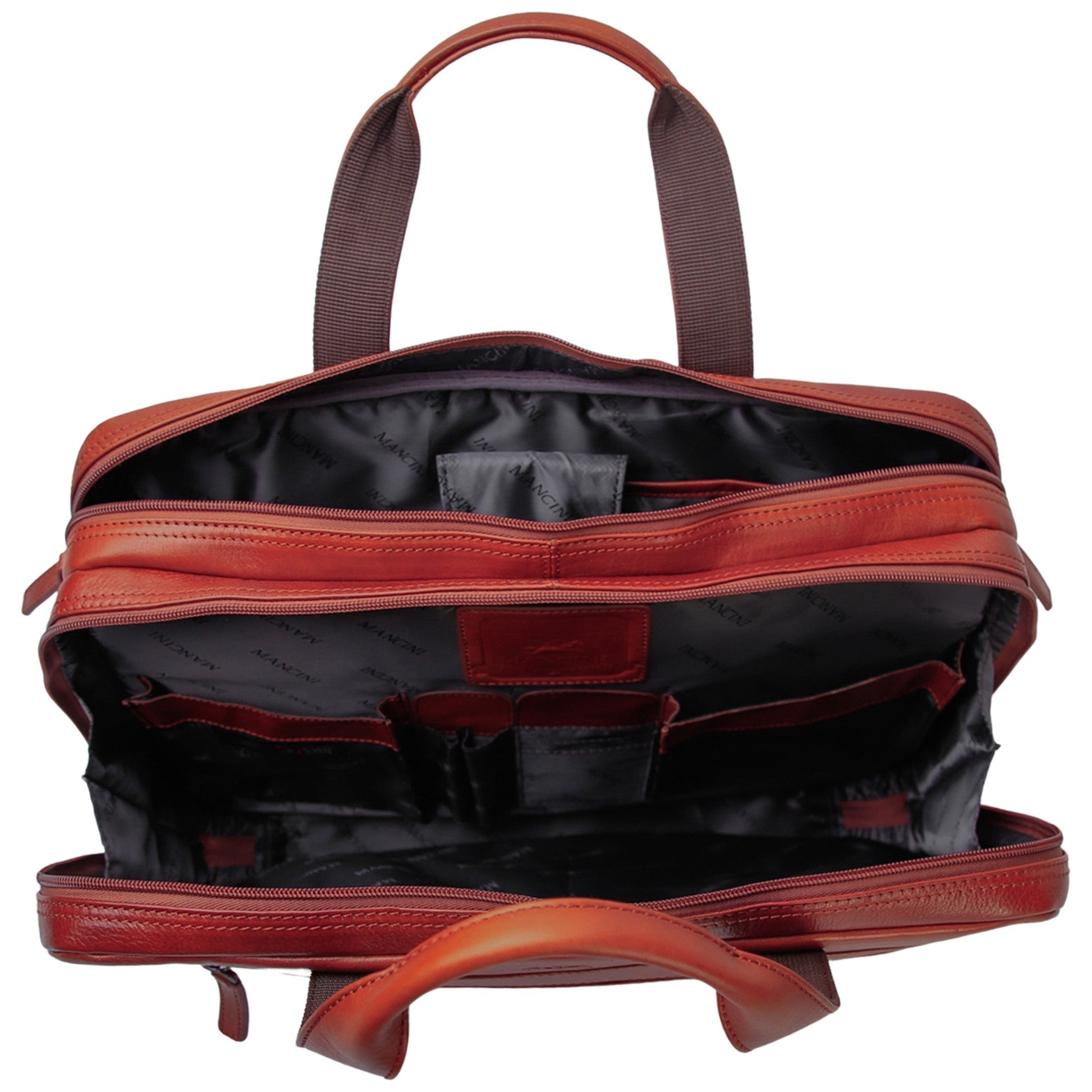 Mancini Briefcases Mancini Pelle D’oro Double Compartment 15.6” Laptop and Tablet Briefcase