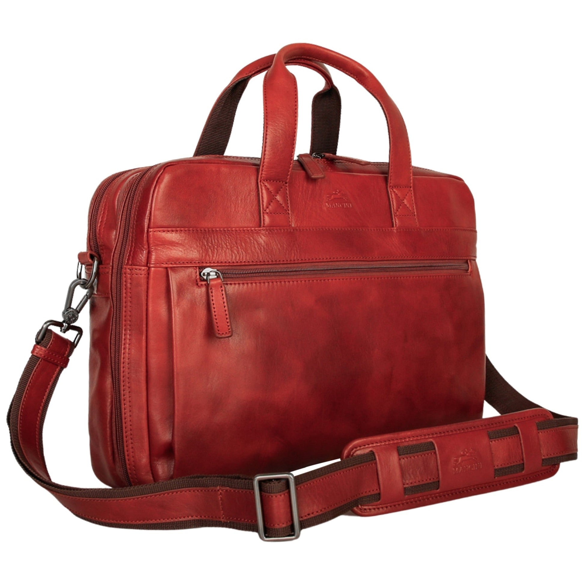 Mancini Briefcases Mancini Pelle D’oro Double Compartment 15.6” Laptop and Tablet Briefcase