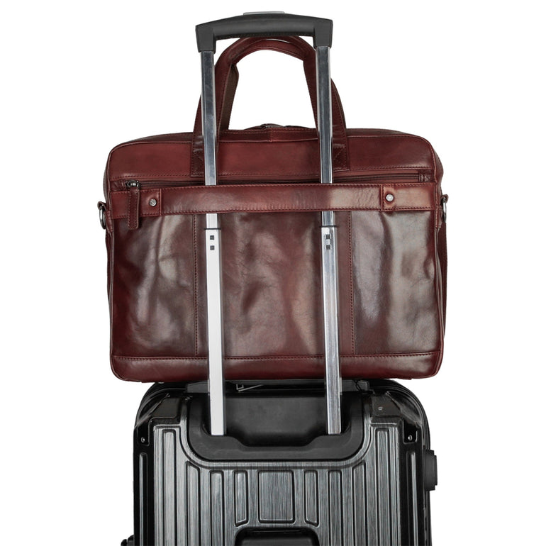 Mancini Briefcases Mancini Pelle D’oro Double Compartment 15.6” Laptop and Tablet Briefcase