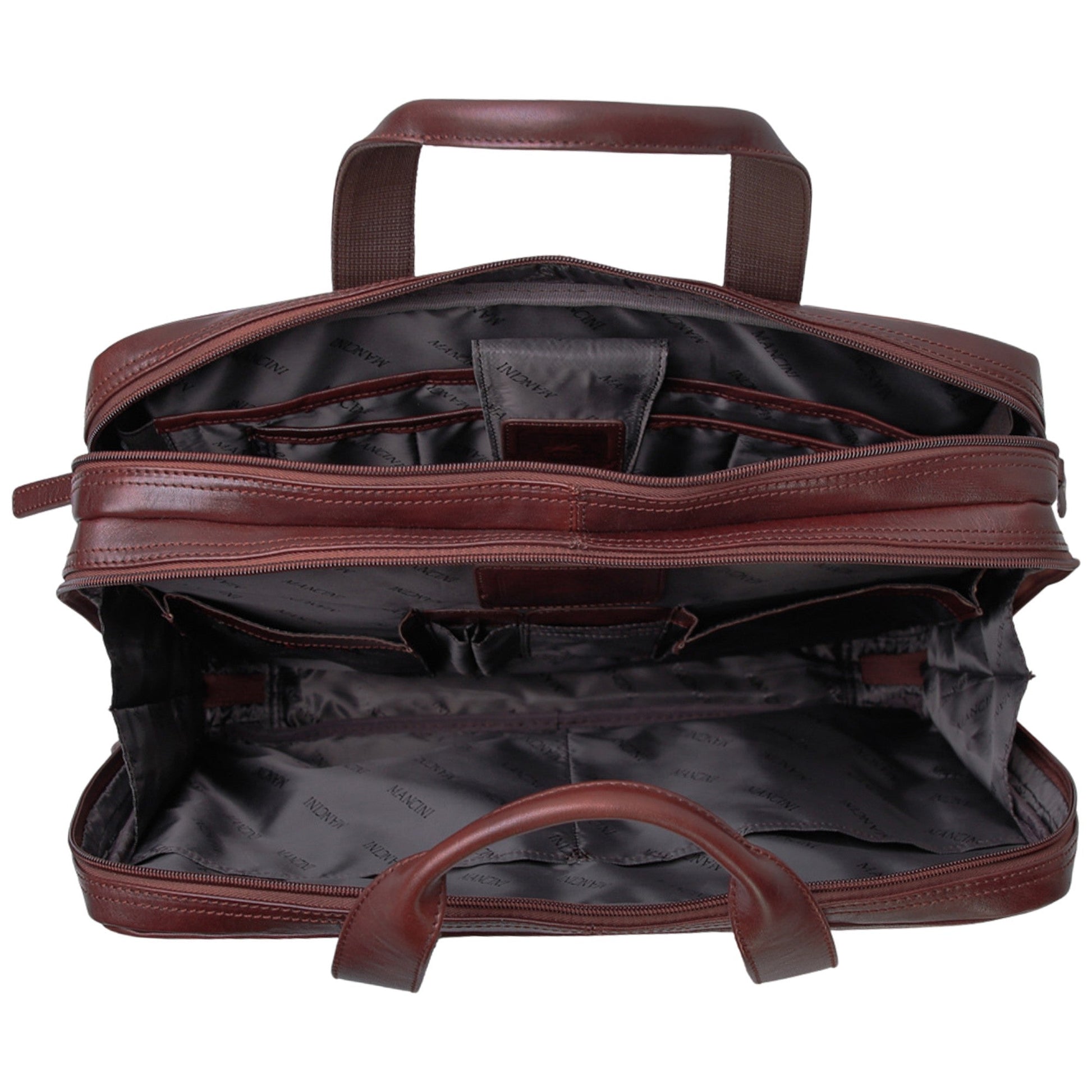 Mancini Briefcases Mancini Pelle D’oro Double Compartment 15.6” Laptop and Tablet Briefcase