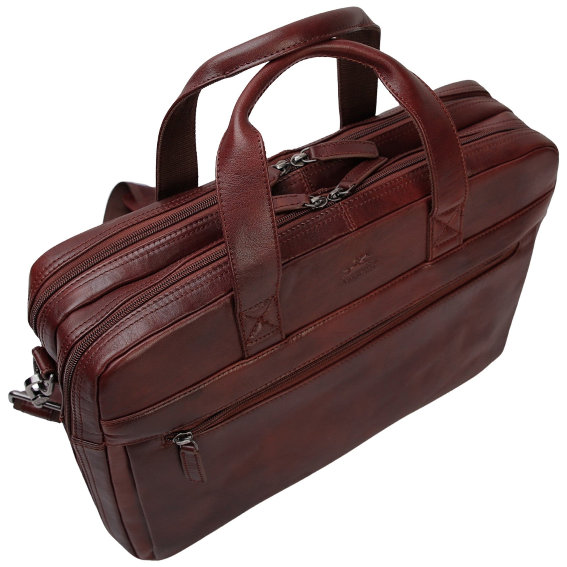 Mancini Briefcases Mancini Pelle D’oro Double Compartment 15.6” Laptop and Tablet Briefcase