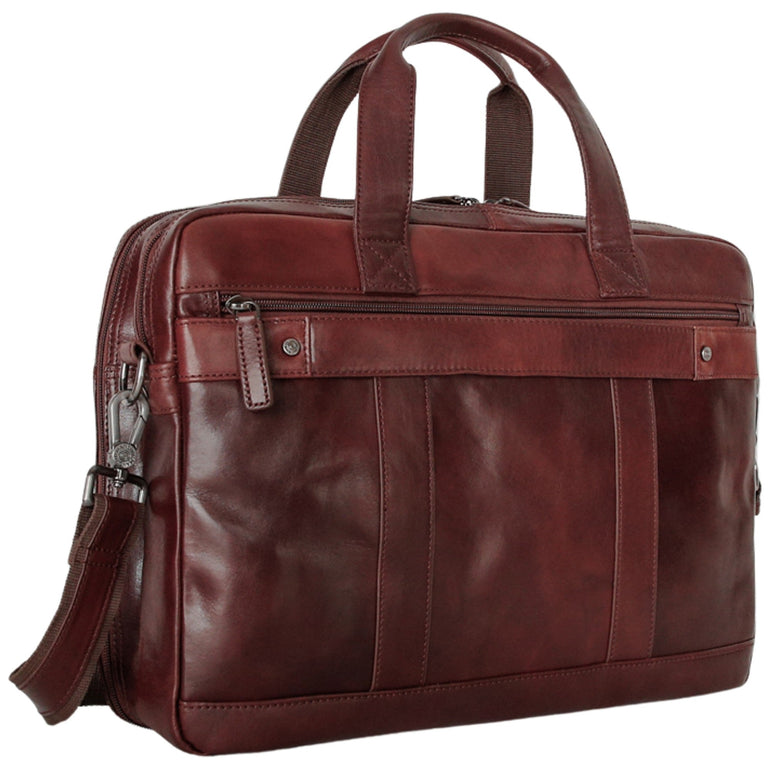 Mancini Briefcases Mancini Pelle D’oro Double Compartment 15.6” Laptop and Tablet Briefcase