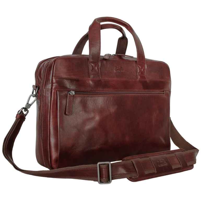 Mancini Briefcases Mancini Pelle D’oro Double Compartment 15.6” Laptop and Tablet Briefcase