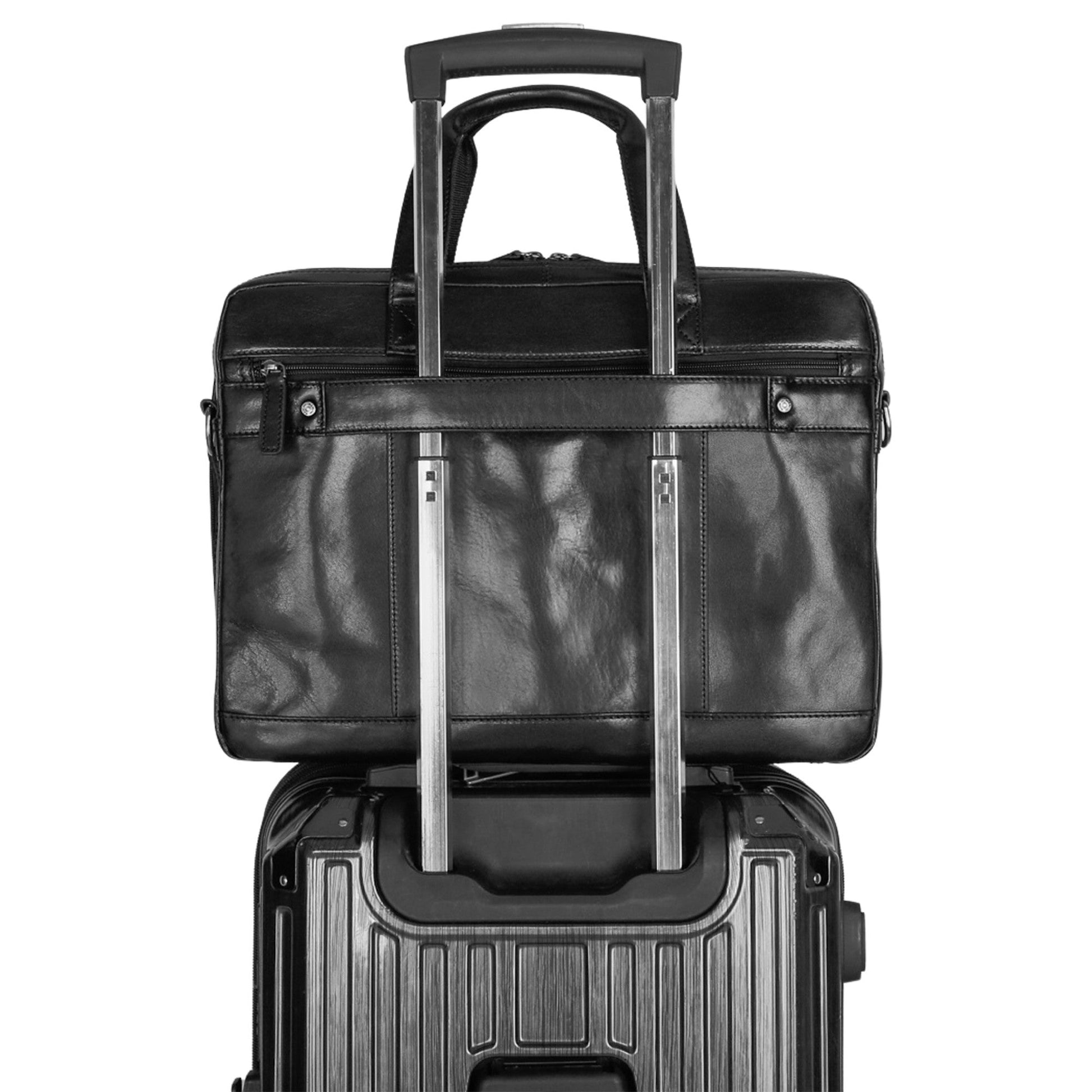Mancini Briefcases Mancini Pelle D’oro Double Compartment 15.6” Laptop and Tablet Briefcase