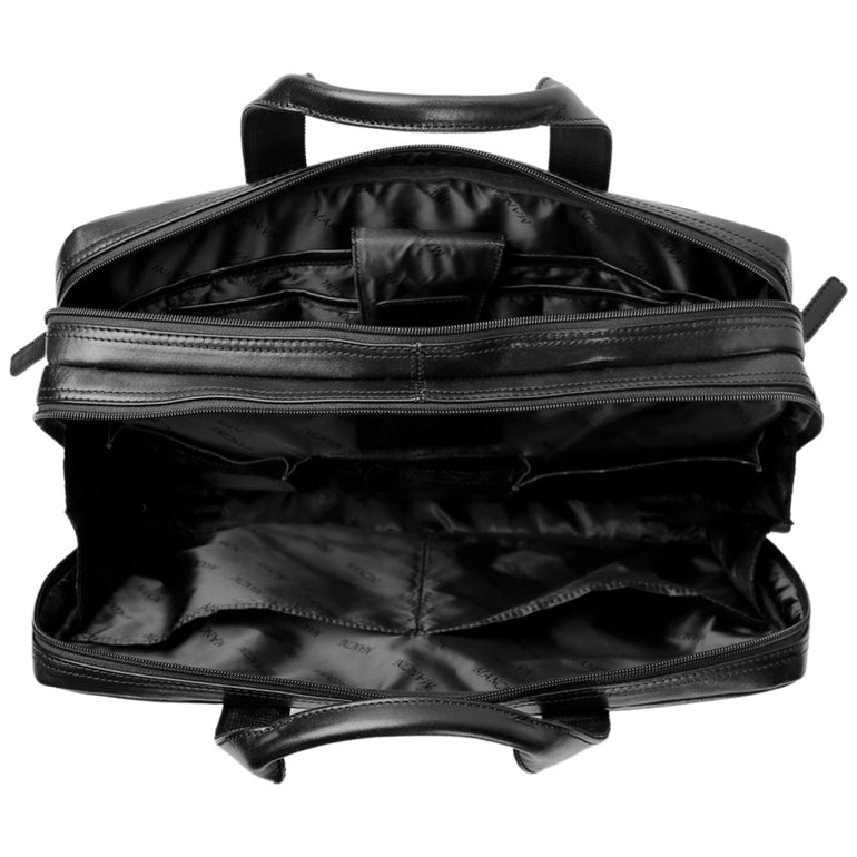 Mancini Briefcases Mancini Pelle D’oro Double Compartment 15.6” Laptop and Tablet Briefcase