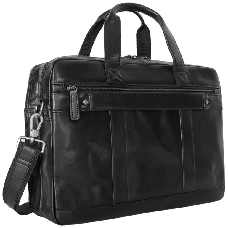 Mancini Briefcases Mancini Pelle D’oro Double Compartment 15.6” Laptop and Tablet Briefcase