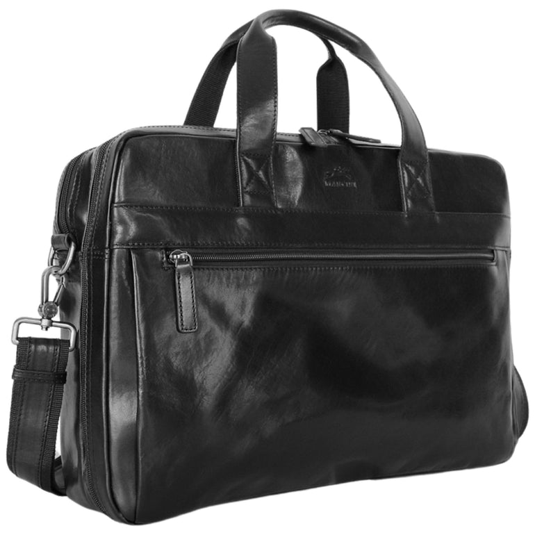 Mancini Briefcases Mancini Pelle D’oro Double Compartment 15.6” Laptop and Tablet Briefcase