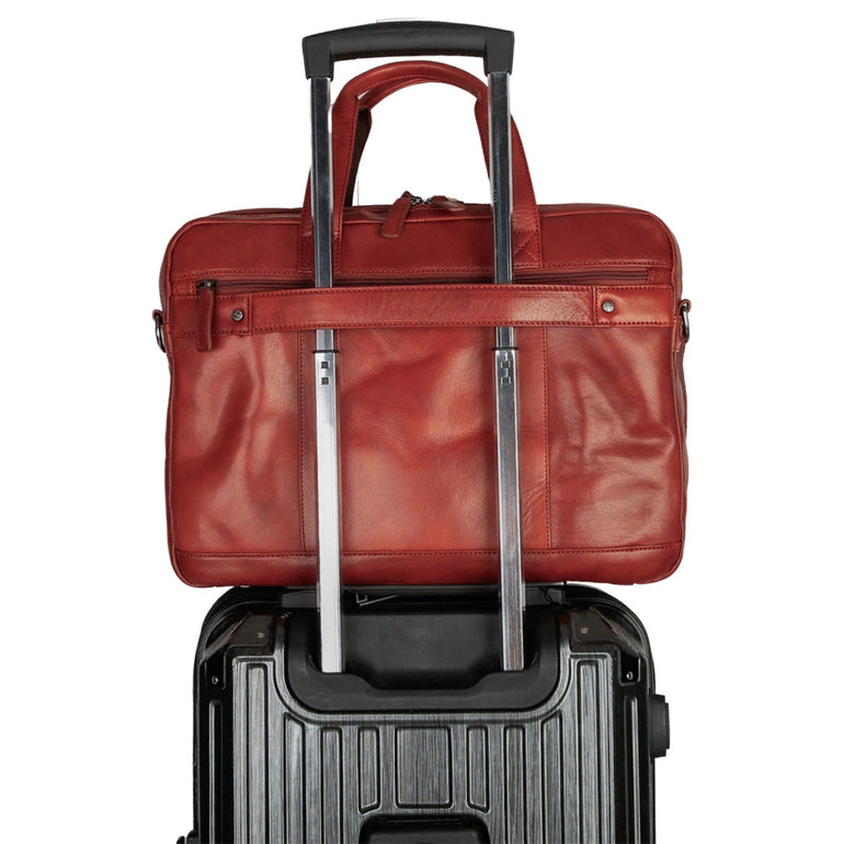Mancini Briefcases Mancini Pelle D’oro Double Compartment 15.6” Laptop and Tablet Briefcase