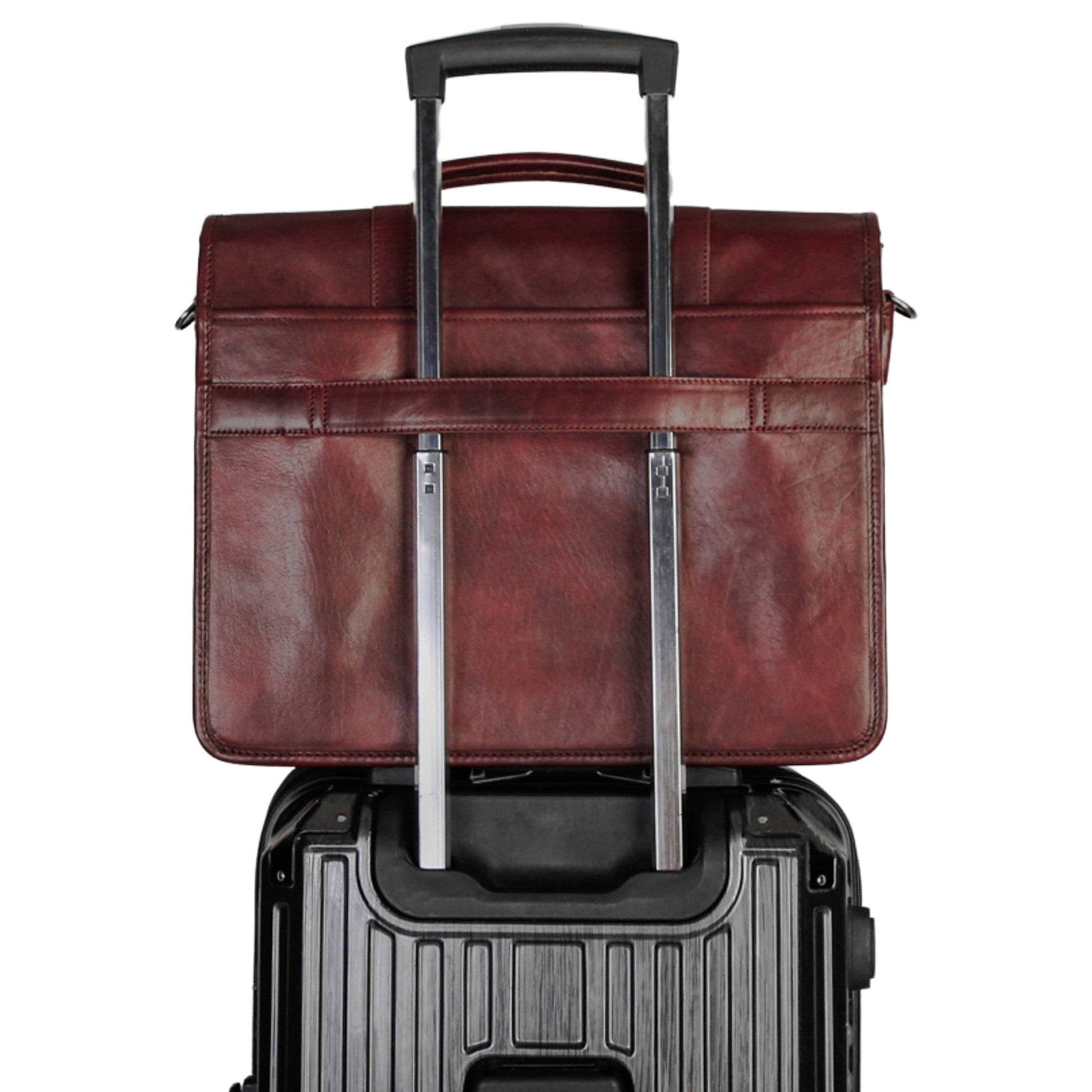 Mancini Briefcases Mancini Pelle D’oro Double Compartment 15.6” Laptop / Tablet Briefcase