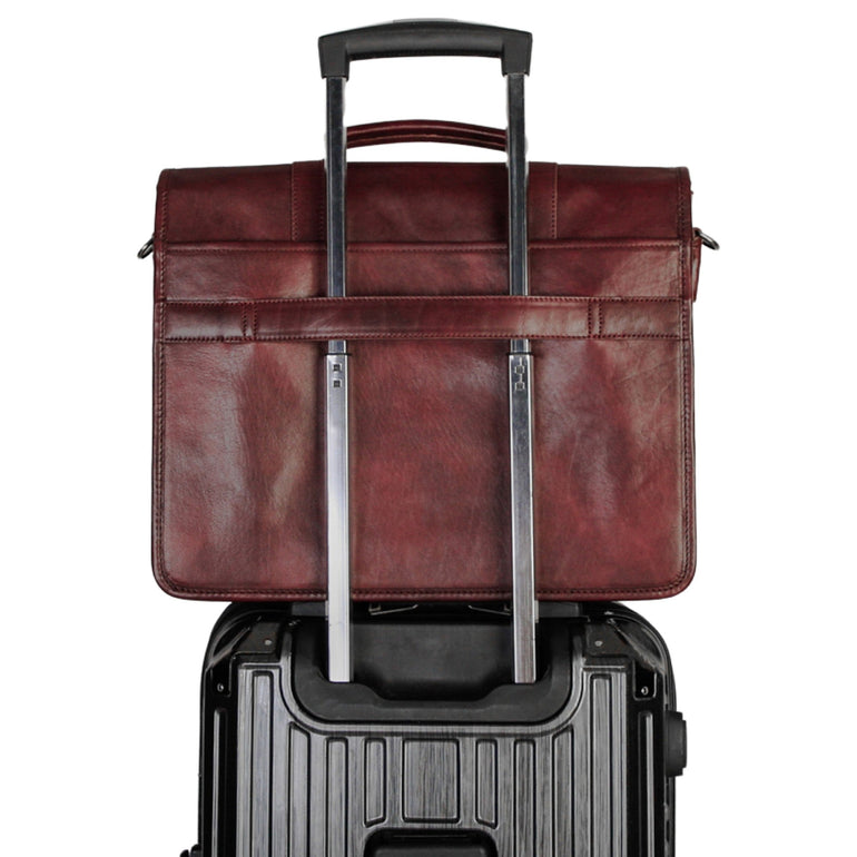 Mancini Briefcases Mancini Pelle D’oro Double Compartment 15.6” Laptop / Tablet Briefcase