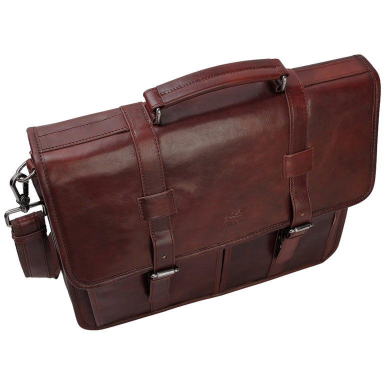 Mancini Briefcases Mancini Pelle D’oro Double Compartment 15.6” Laptop / Tablet Briefcase