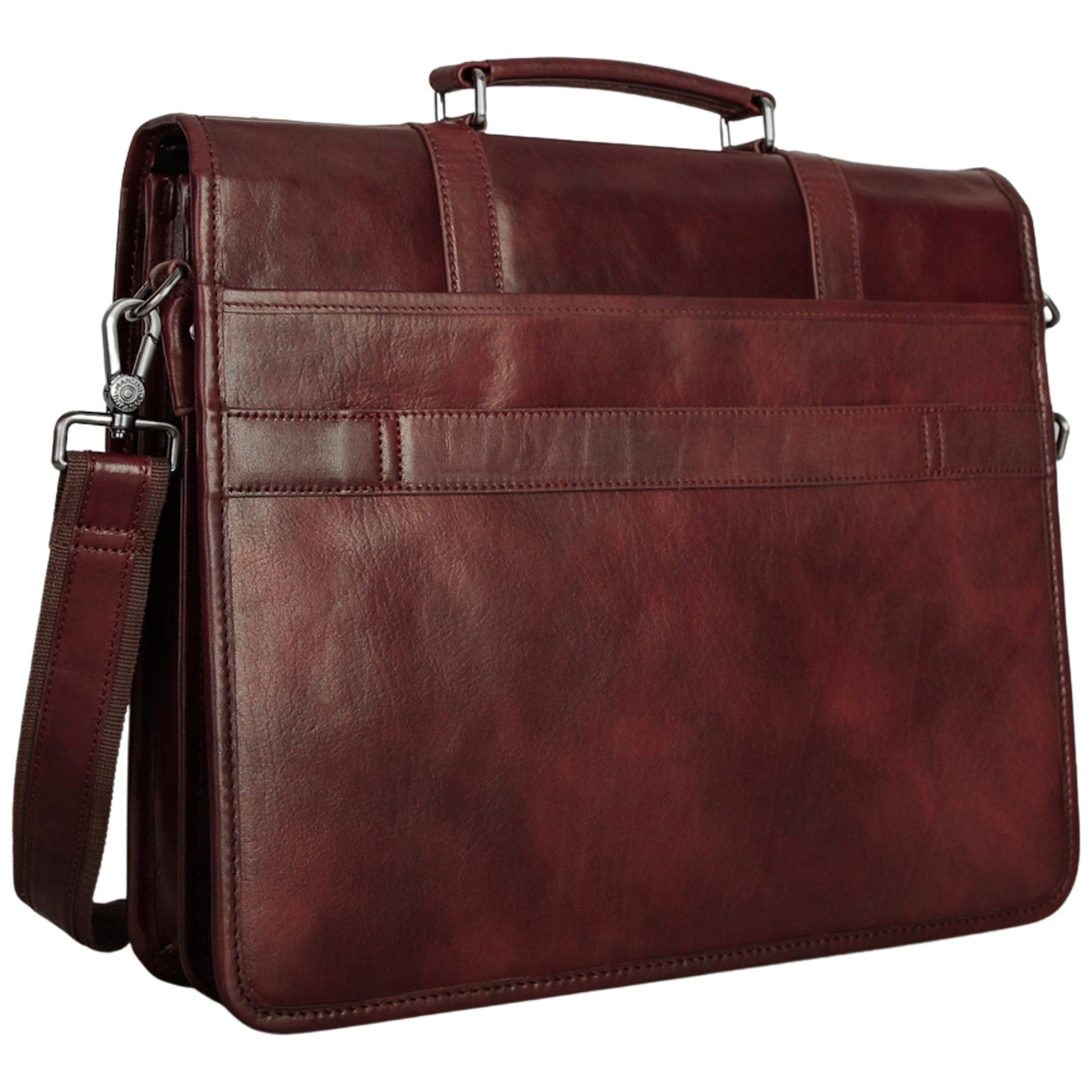 Mancini Briefcases Mancini Pelle D’oro Double Compartment 15.6” Laptop / Tablet Briefcase