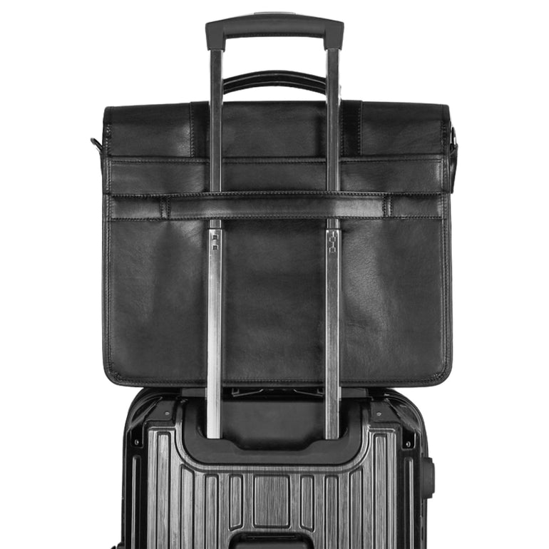 Mancini Briefcases Mancini Pelle D’oro Double Compartment 15.6” Laptop / Tablet Briefcase
