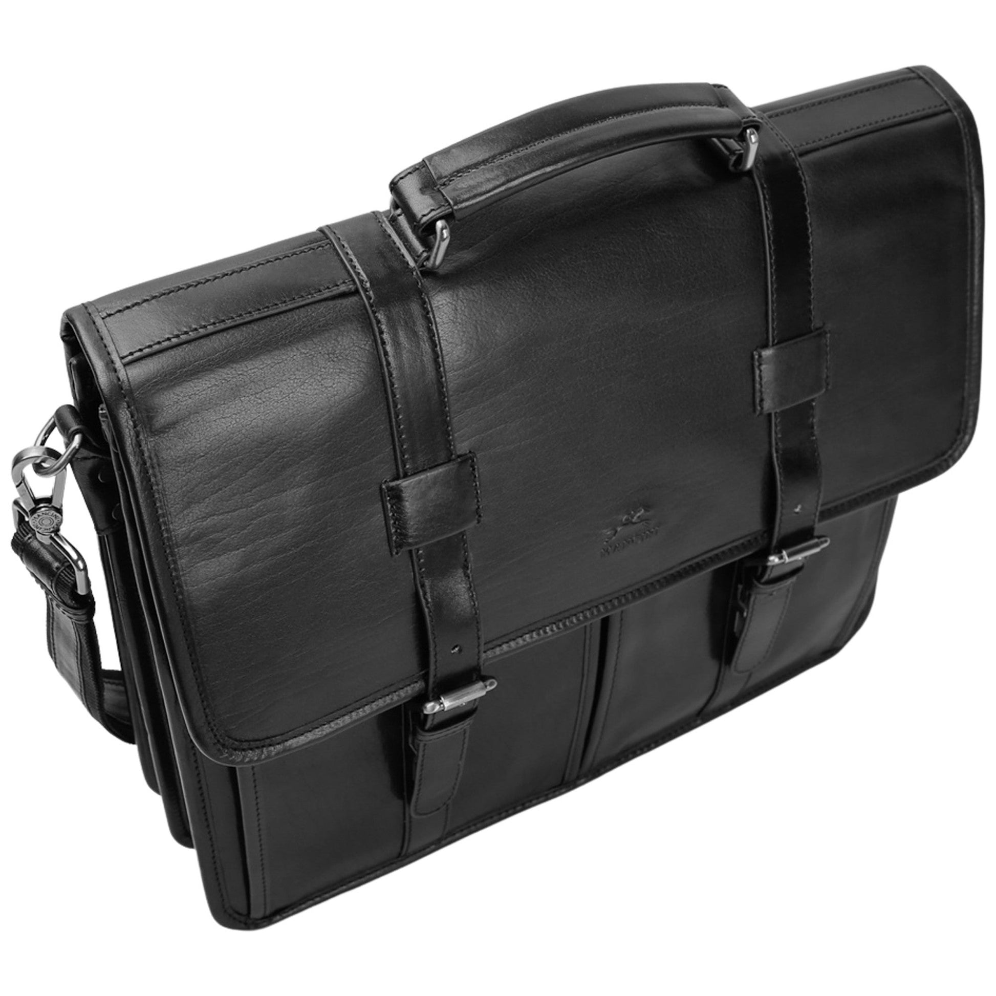 Mancini Briefcases Mancini Pelle D’oro Double Compartment 15.6” Laptop / Tablet Briefcase