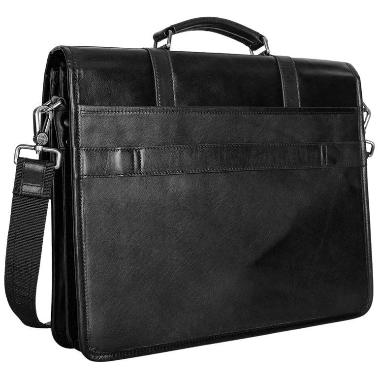 Mancini Briefcases Mancini Pelle D’oro Double Compartment 15.6” Laptop / Tablet Briefcase
