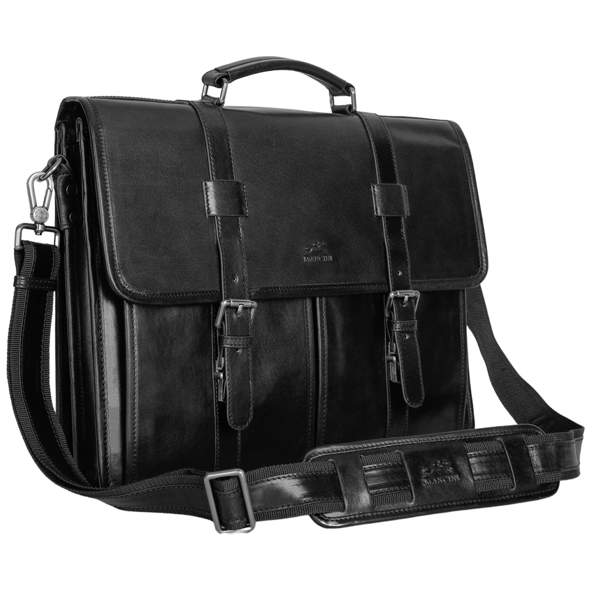 Mancini Briefcases Mancini Pelle D’oro Double Compartment 15.6” Laptop / Tablet Briefcase