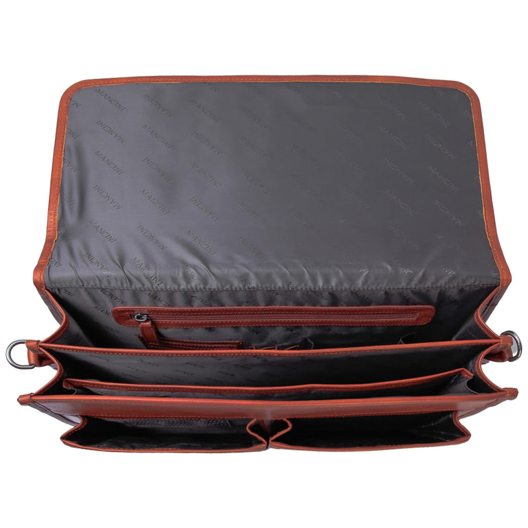 Mancini Briefcases Mancini Pelle D’oro Double Compartment 15.6” Laptop / Tablet Briefcase