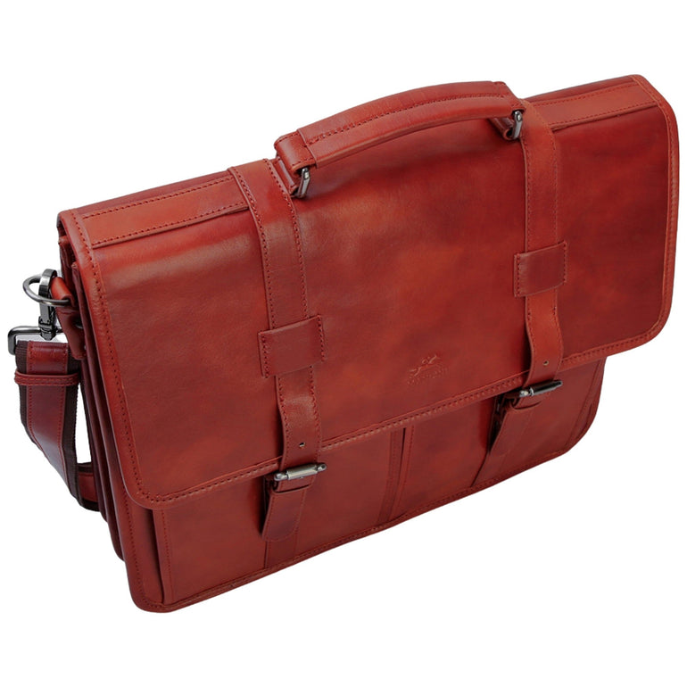 Mancini Briefcases Mancini Pelle D’oro Double Compartment 15.6” Laptop / Tablet Briefcase