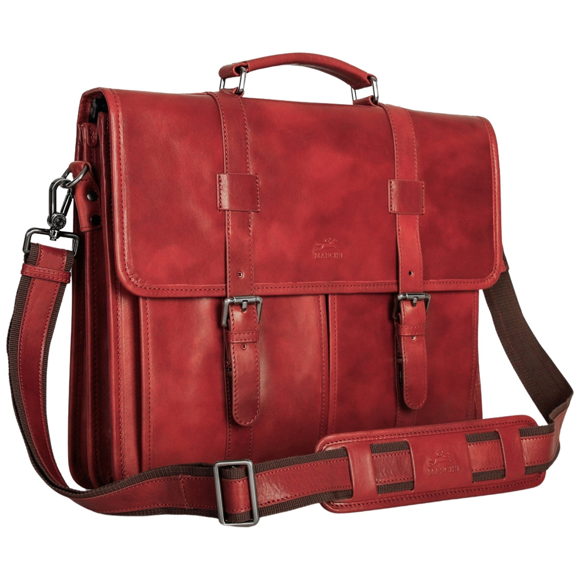 Mancini Briefcases Mancini Pelle D’oro Double Compartment 15.6” Laptop / Tablet Briefcase