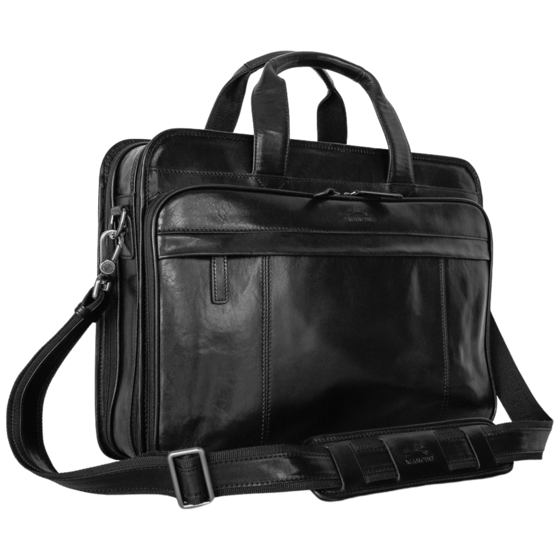 Mancini Briefcases Mancini Pelle D’oro Double Compartment Top Zipper 15.6” Laptop / Tablet Briefcase