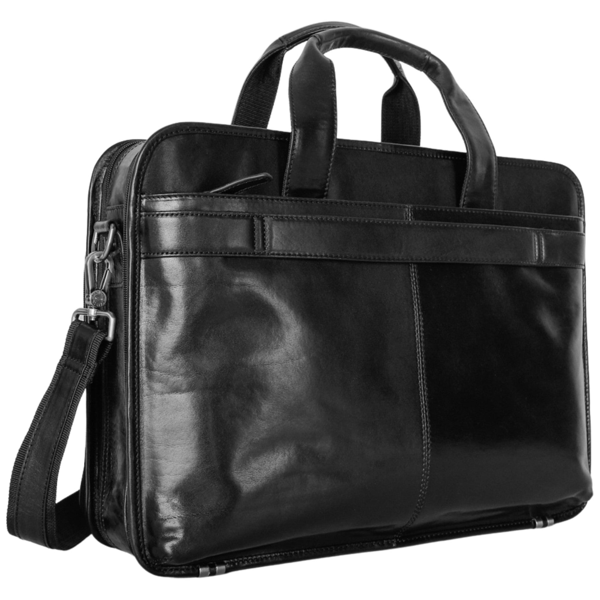 Mancini Briefcases Mancini Pelle D’oro Double Compartment Top Zipper 15.6” Laptop / Tablet Briefcase