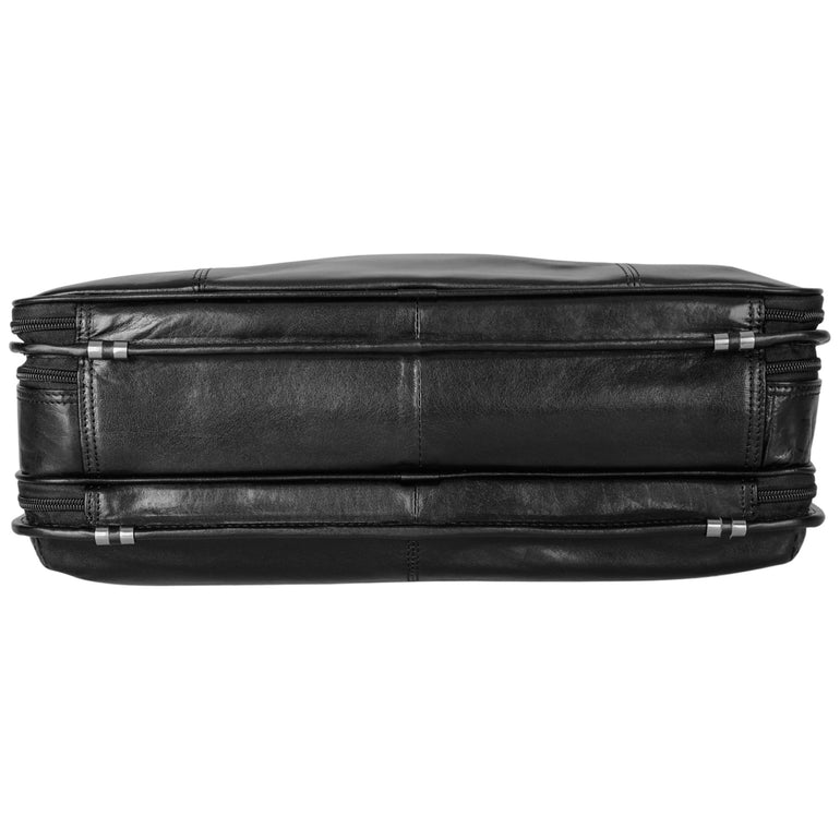 Mancini Briefcases Mancini Pelle D’oro Double Compartment Top Zipper 15.6” Laptop / Tablet Briefcase
