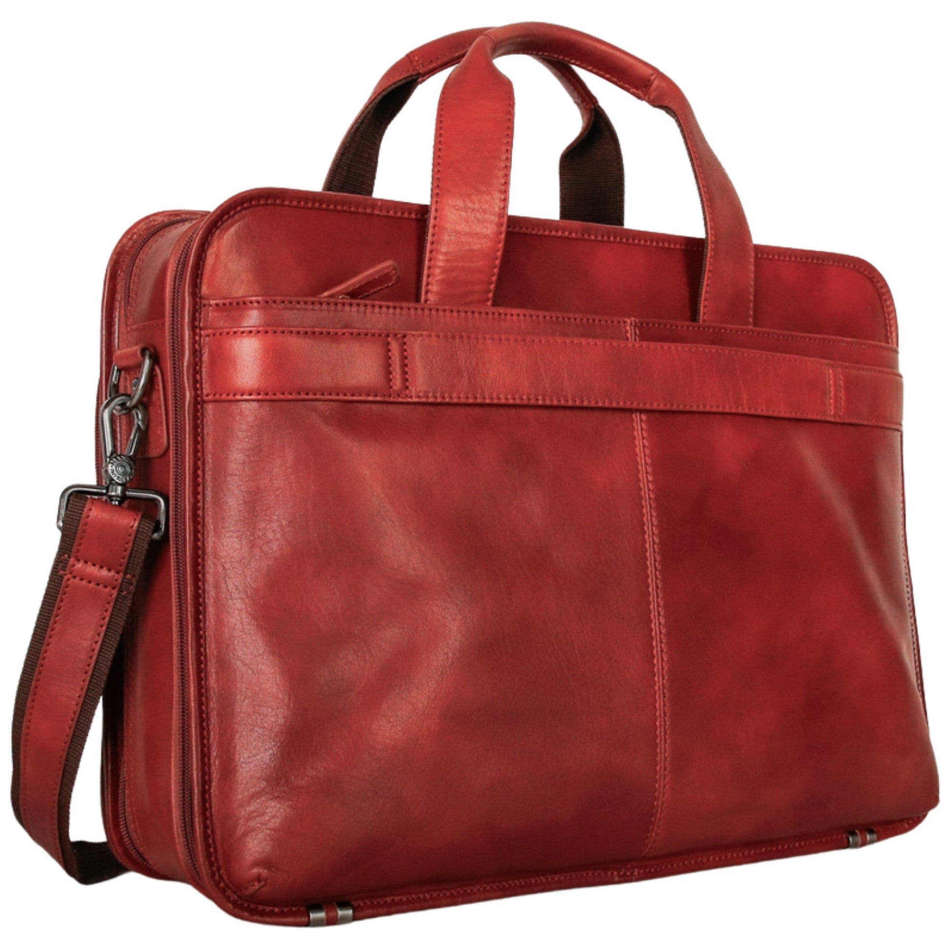 Mancini Briefcases Mancini Pelle D’oro Double Compartment Top Zipper 15.6” Laptop / Tablet Briefcase