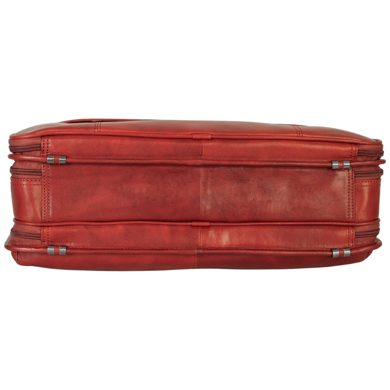 Mancini Briefcases Mancini Pelle D’oro Double Compartment Top Zipper 15.6” Laptop / Tablet Briefcase