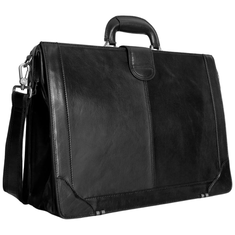 Mancini Briefcases Mancini Pelle D’oro Luxurious 17.3” Laptop Litigator Briefcase