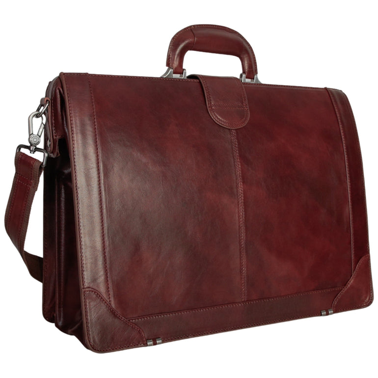 Mancini Briefcases Mancini Pelle D’oro Luxurious 17.3” Laptop Litigator Briefcase