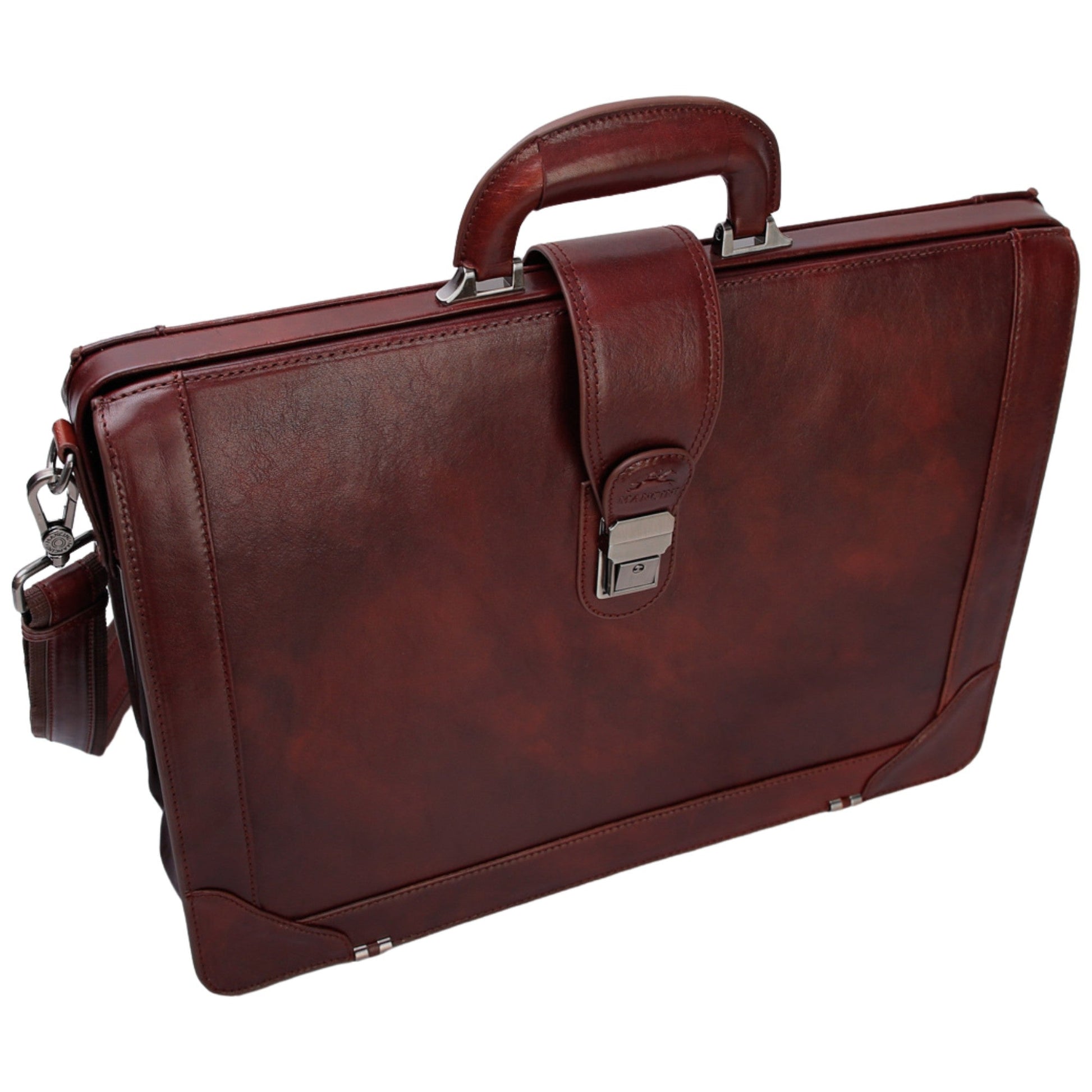 Mancini Briefcases Mancini Pelle D’oro Luxurious 17.3” Laptop Litigator Briefcase