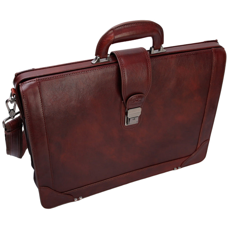 Mancini Briefcases Mancini Pelle D’oro Luxurious 17.3” Laptop Litigator Briefcase