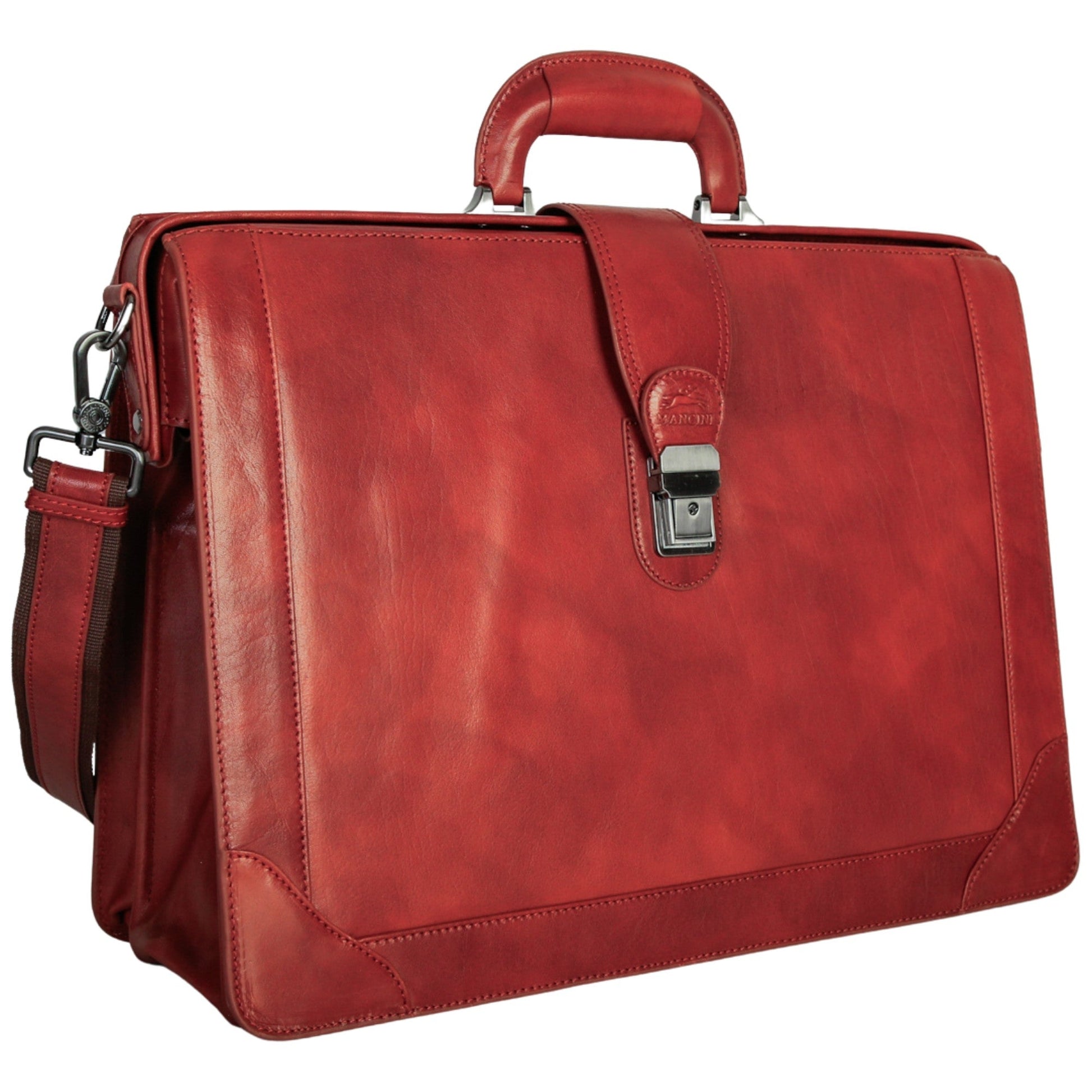 Mancini Briefcases Mancini Pelle D’oro Luxurious 17.3” Laptop Litigator Briefcase