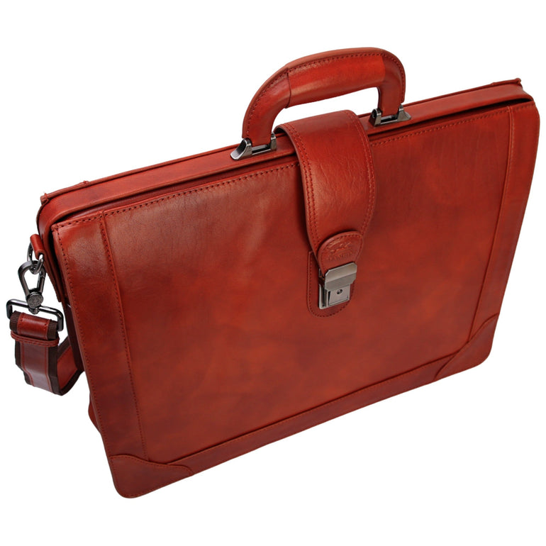 Mancini Briefcases Mancini Pelle D’oro Luxurious 17.3” Laptop Litigator Briefcase