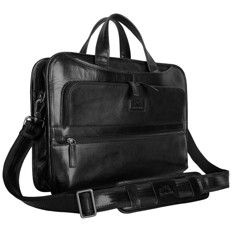 Mancini Briefcases Mancini Pelle D’oro Triple Compartment 15.6” Laptop / Tablet Briefcase