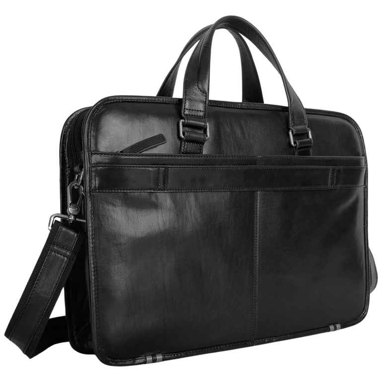 Mancini Briefcases Mancini Pelle D’oro Triple Compartment 15.6” Laptop / Tablet Briefcase