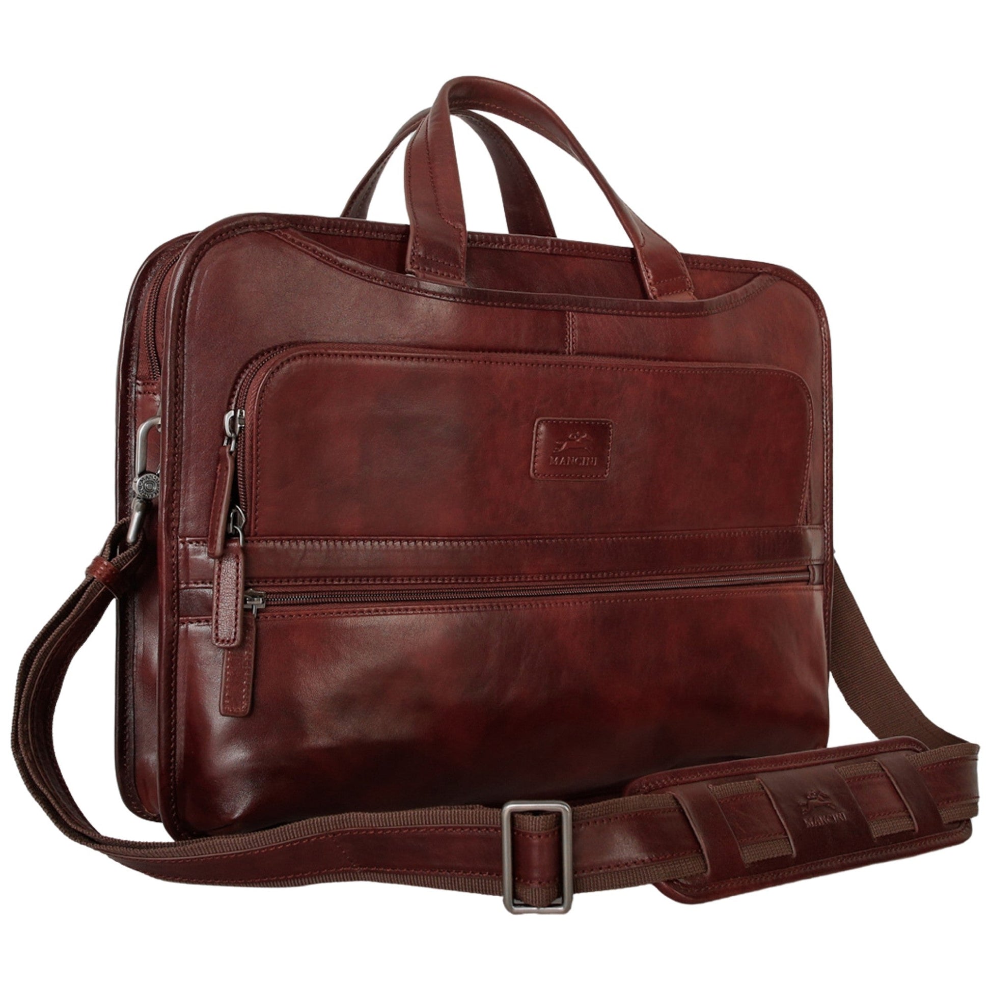 Mancini Briefcases Mancini Pelle D’oro Triple Compartment 15.6” Laptop / Tablet Briefcase