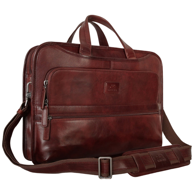 Mancini Briefcases Mancini Pelle D’oro Triple Compartment 15.6” Laptop / Tablet Briefcase