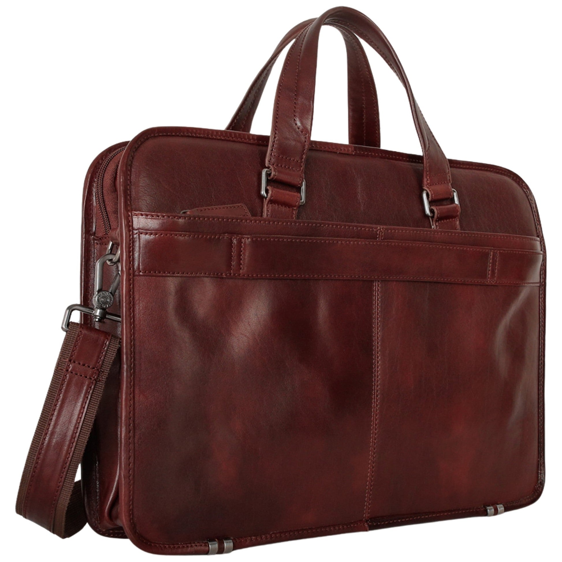 Mancini Briefcases Mancini Pelle D’oro Triple Compartment 15.6” Laptop / Tablet Briefcase