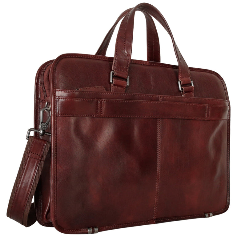 Mancini Briefcases Mancini Pelle D’oro Triple Compartment 15.6” Laptop / Tablet Briefcase