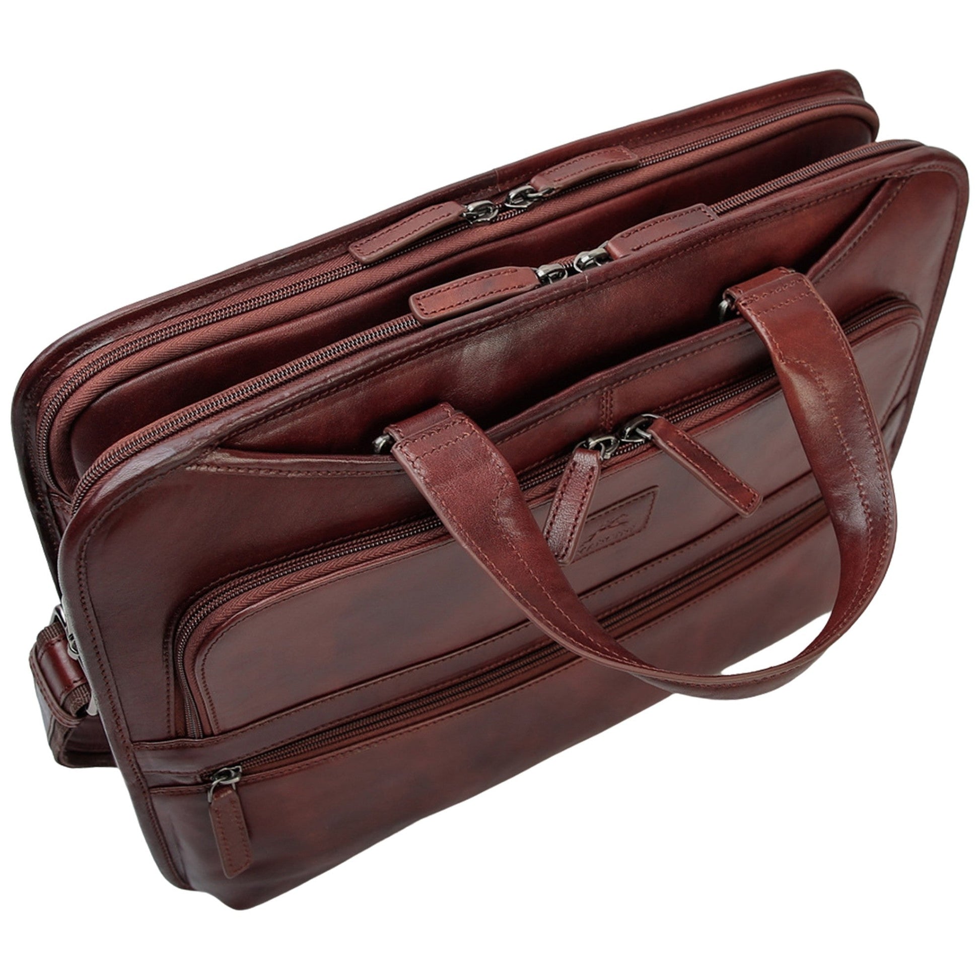 Mancini Briefcases Mancini Pelle D’oro Triple Compartment 15.6” Laptop / Tablet Briefcase