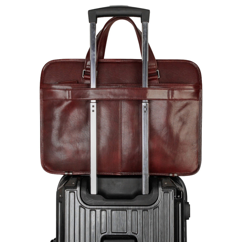 Mancini Briefcases Mancini Pelle D’oro Triple Compartment 15.6” Laptop / Tablet Briefcase