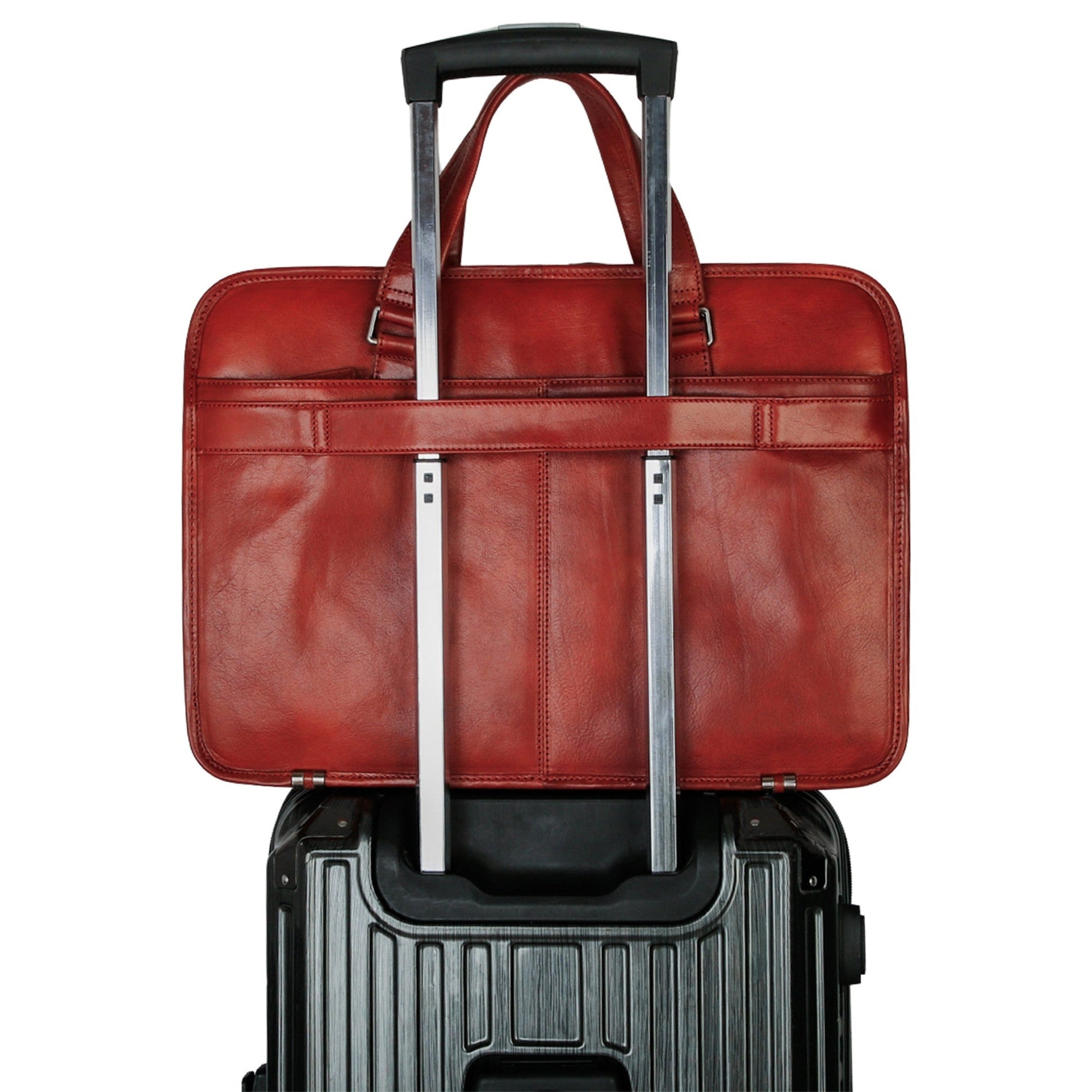 Mancini Briefcases Mancini Pelle D’oro Triple Compartment 15.6” Laptop / Tablet Briefcase