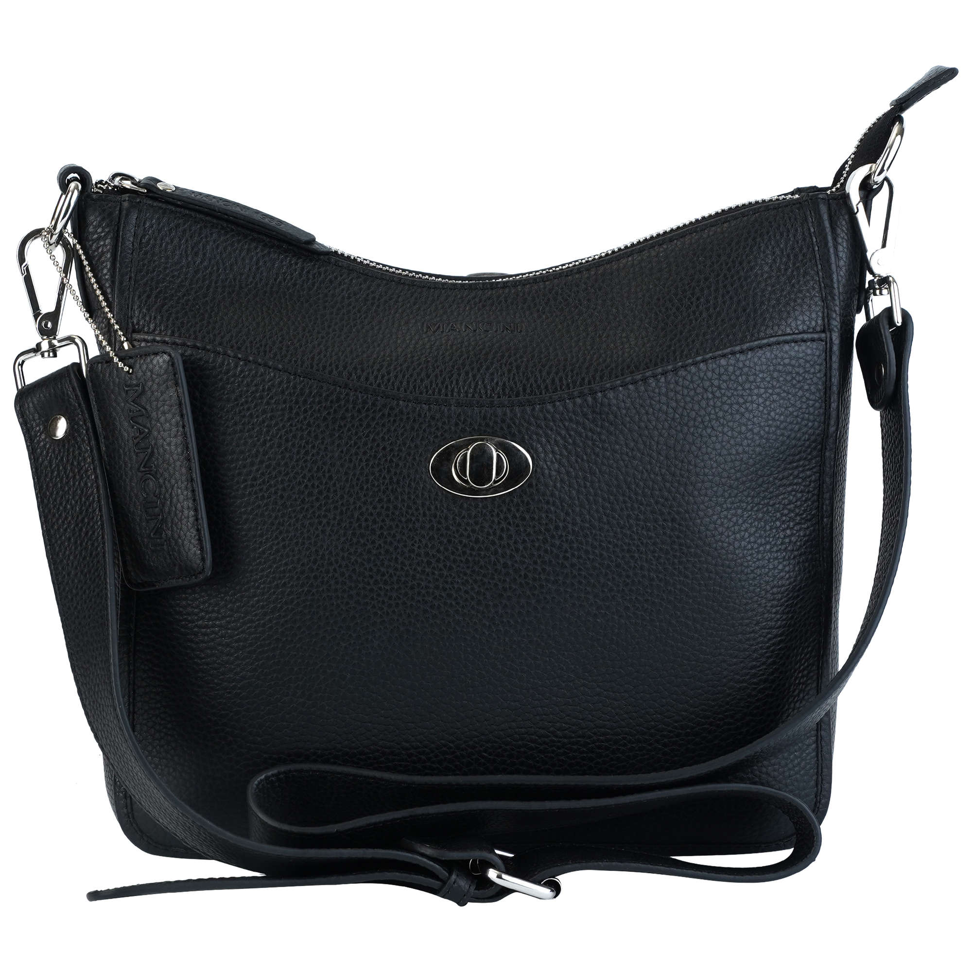 Mancini Cross-Body Bag Black Mancini Pebbled Elizabeth Crossbody Handbag