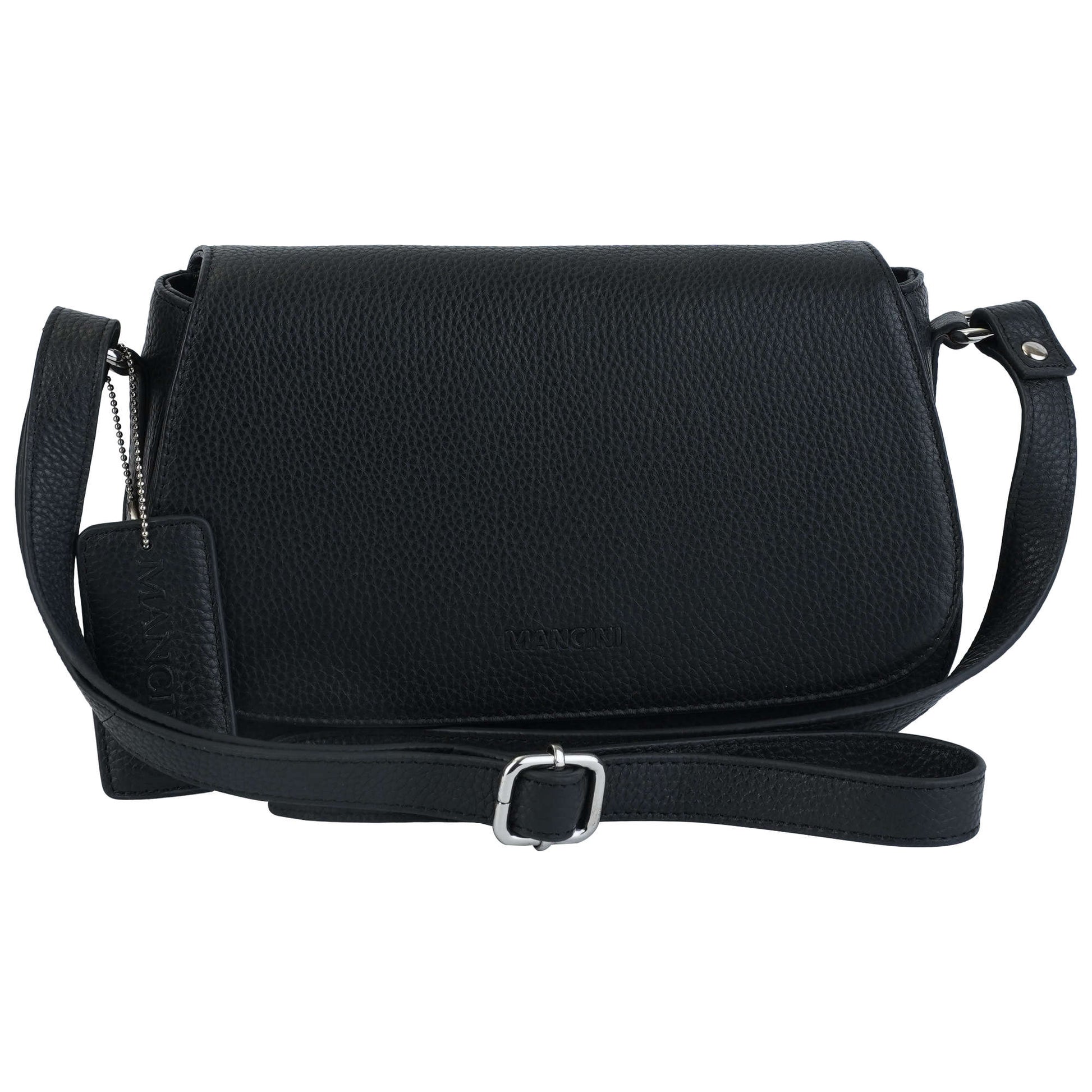 Mancini Cross-Body Bag Black Mancini Pebbled Isabella Crossbody Handbag