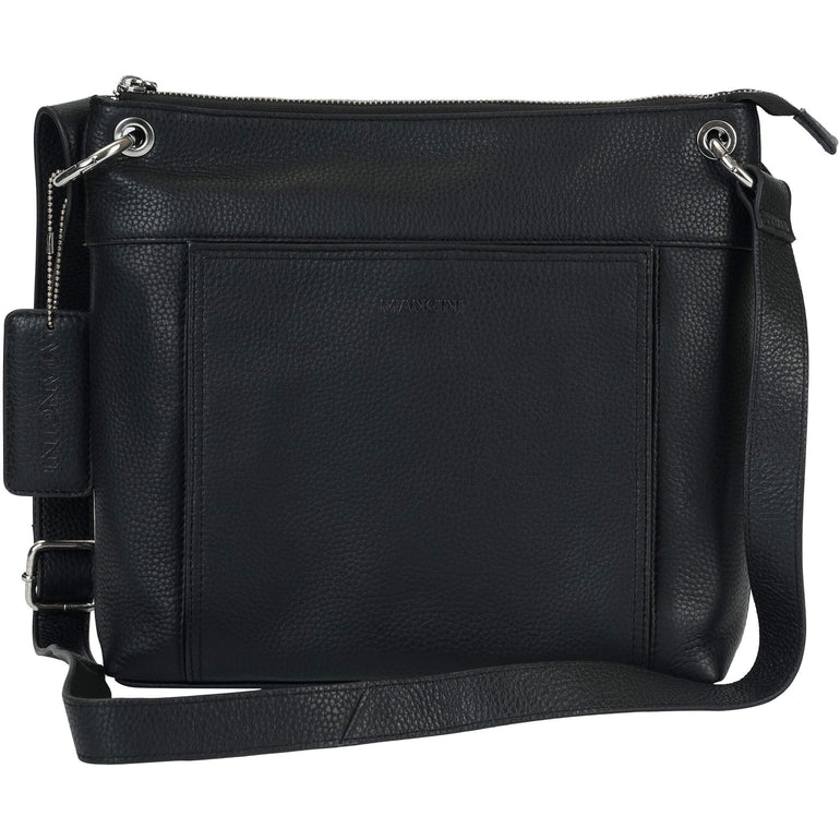 Mancini Cross-Body Bag Black Mancini Pebbled Trish Crossbody Handbag with Organizer