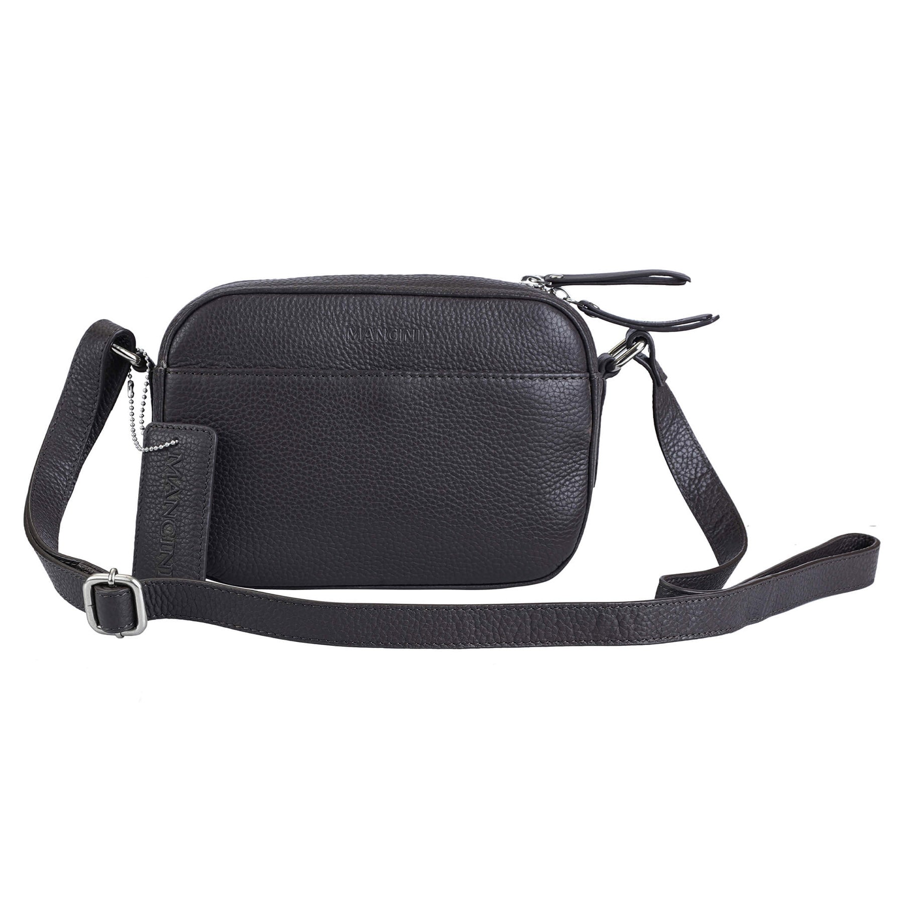 Mancini Cross-Body Bag Brown Mancini Pebbled Clara Small Crossbody Bag