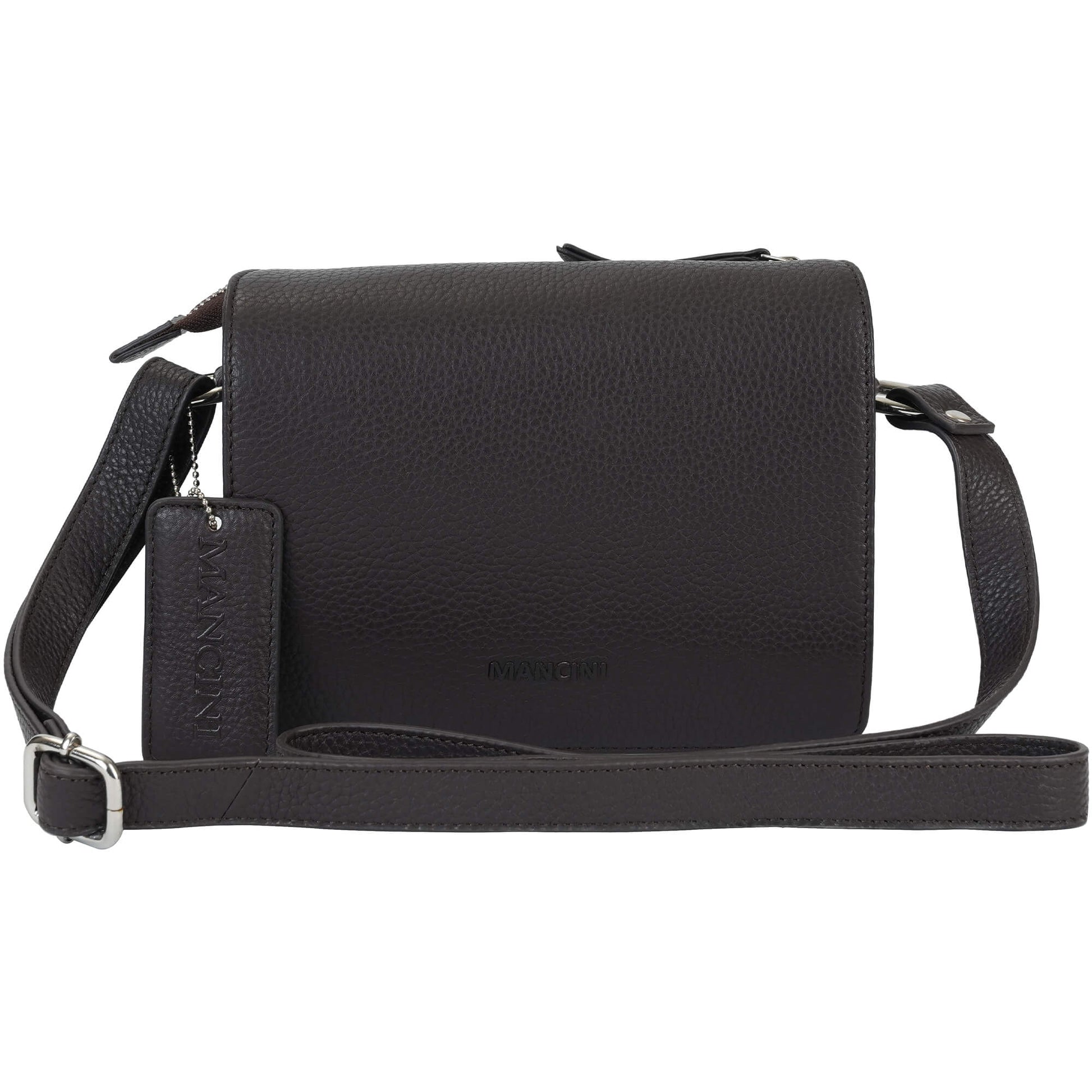 Mancini Cross-Body Bag Brown Mancini Pebbled Connie Small Crossbody Handbag