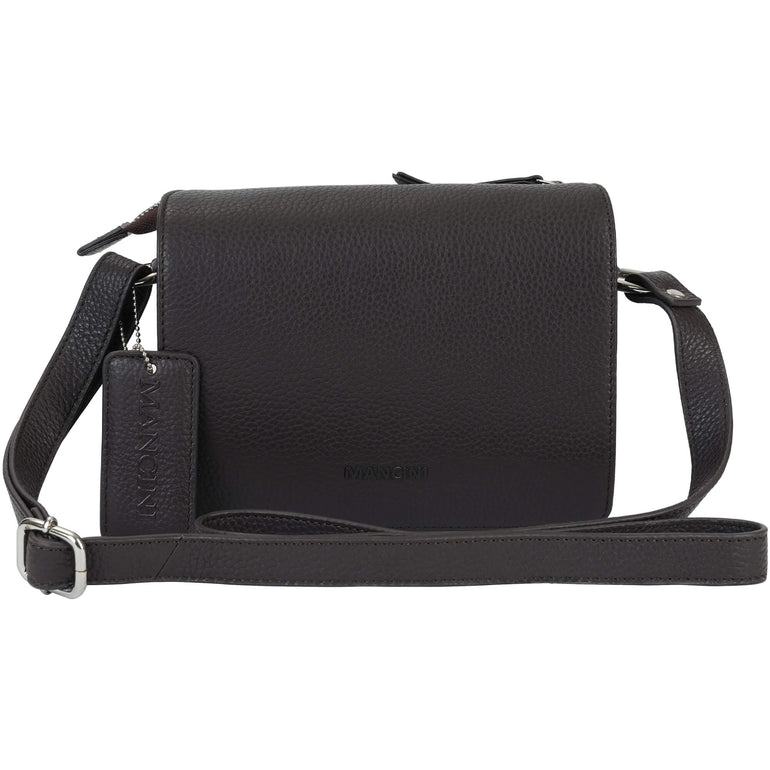 Mancini Cross-Body Bag Brown Mancini Pebbled Connie Small Crossbody Handbag